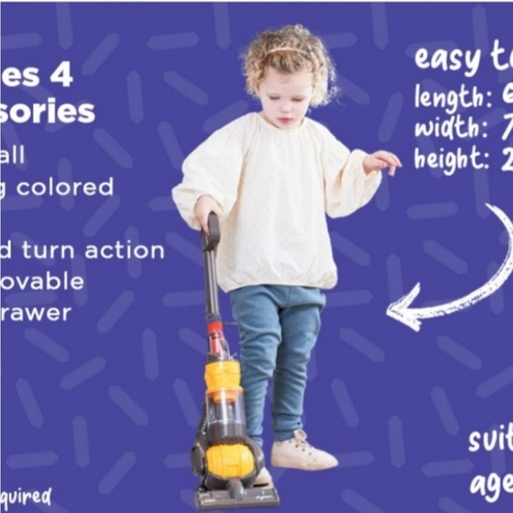 NWT โ๏ธ๐โ๏ธ Casdon Dyson Ball Vacuum Cleaner Real Suction Kids Toy - Picture 5 of 12